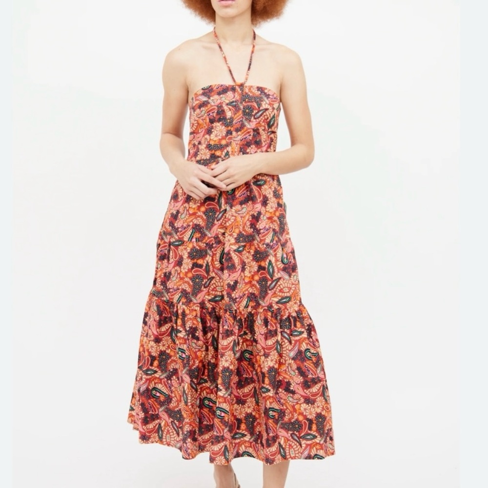 House Of Harlow 1960 Paisley Halter Dress